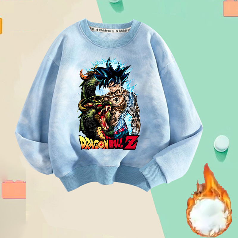 Baby Clothing In Japan - เสื้อฮู้ดดี้ขนแกะบางลายการ์ตูนดราก้อนบอล โกคู เสื้อกันหนาวแฟชั่นผู้ชาย เสื้อพูลโอเวอร์ลายอนิเมะเท่ๆ สำหรับเด็กและผู้ใหญ่ เสื้อผ้าฤดูใบไม้ผลิและฤดูใบไม้ร่วง
