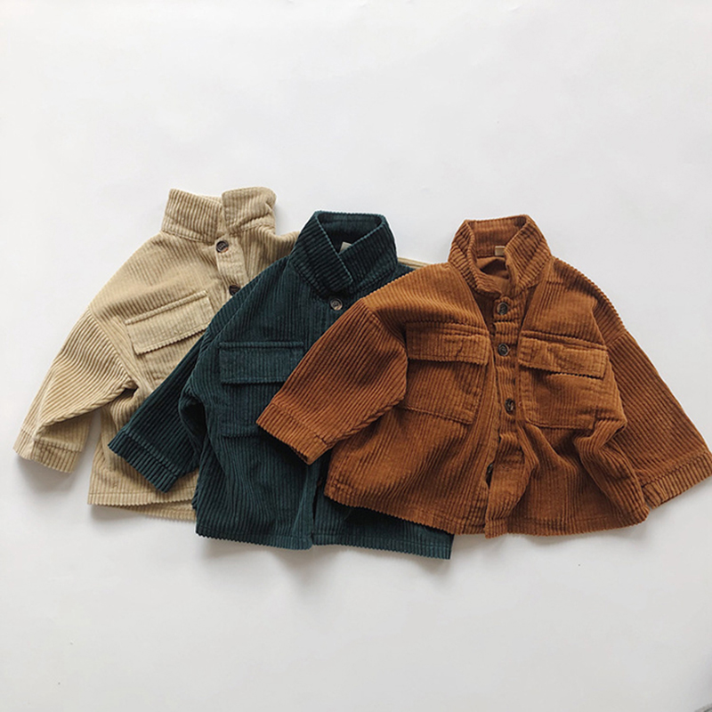Baby Clothing In Japan - เสื้อโค้ทเด็กผ้าลูกฟูกสำหรับเด็กผู้ชายและเด็กผู้หญิง สไตล์เกาหลีญี่ปุ่น เสื้อผ้าเด็ก เสื้อแจ็คเก็ตแขนยาวสำหรับเด็กผู้ชายและเด็กผู้หญิง เสื้อโค้ทเด็ก