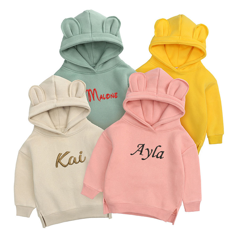 Baby Clothing Names - เสื้อฮู้ดถักลายหมีสำหรับเด็กเหมาะสำหรับใส่ได้ทั้งชายและหญิงของขวัญสำหรับเสื้อผ้าเด็กทารกเสื้อกันหนาวตามสั่ง