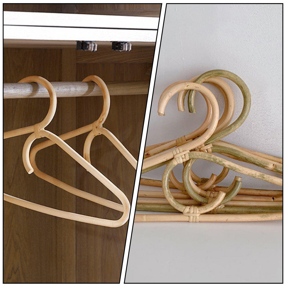 Baby Clothing Drying Rack - 1 ชิ้น ไม้แขวนเสื้อเด็กแบบหวาย ขนาดมาตรฐาน ตะขอคู่ ราวตากผ้าเด็ก