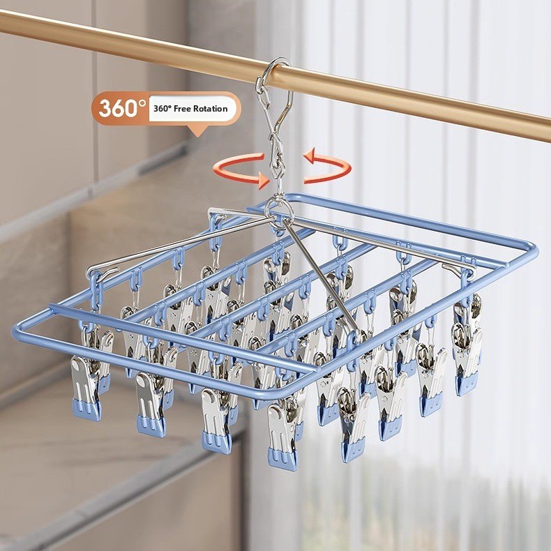 ราวตากผ้าสแตนเลสแบบหลายคลิปหนี - Baby Clothing Drying Rack บทวิจารณ์และราคา