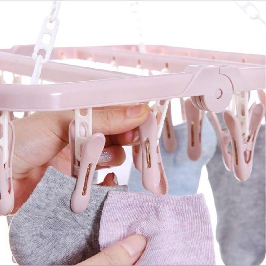 1 ชิ้น 32 คลิปแขวนเสื้อผ้าพับ  - Baby Clothing Drying Rack บทวิจารณ์และราคา