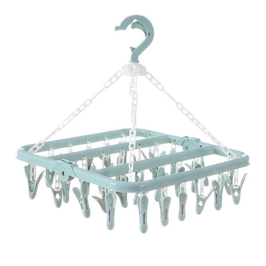 1 ชิ้น 32 คลิปแขวนเสื้อผ้าพับ  - Baby Clothing Drying Rack บทวิจารณ์และราคา