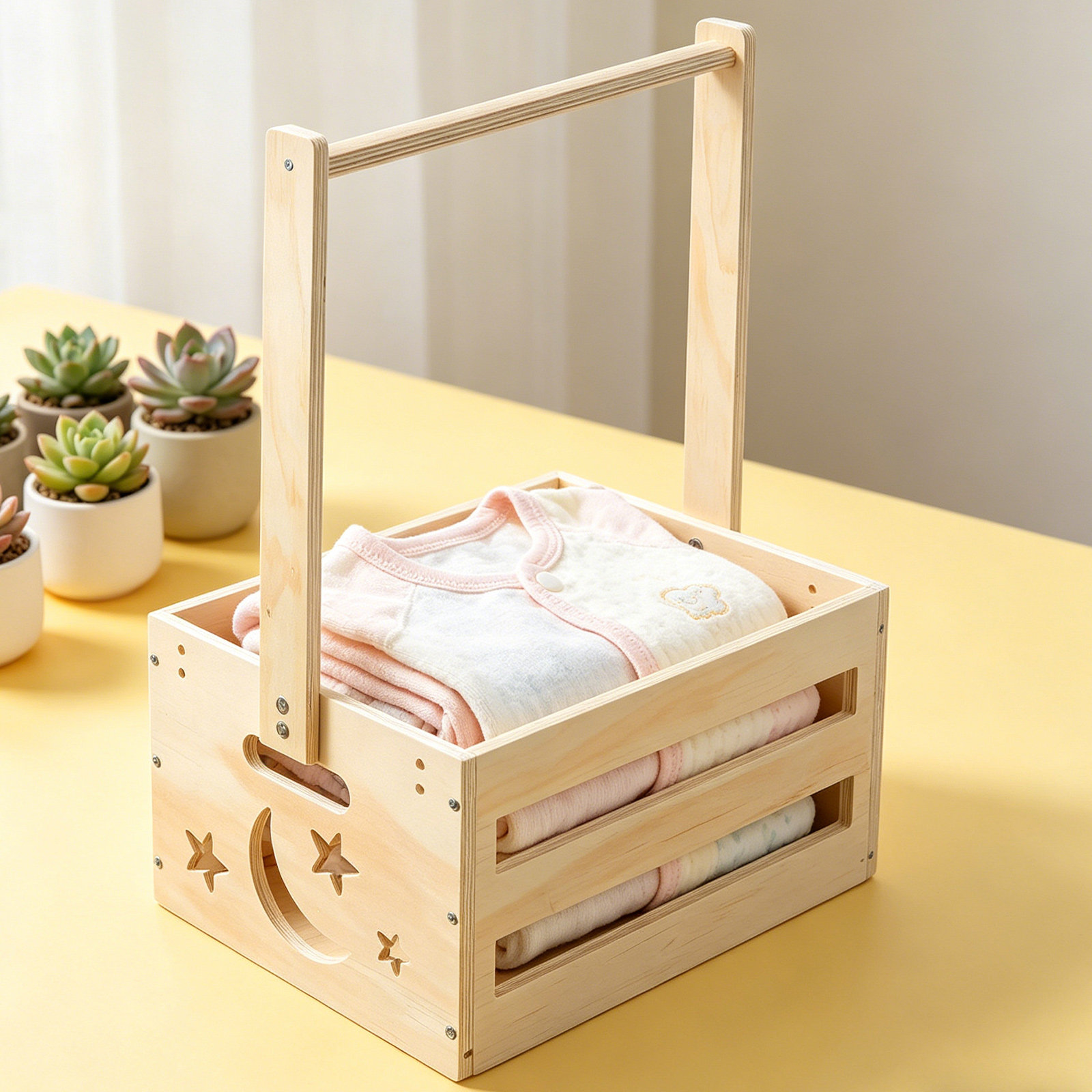 ตะกร้าผ้าไม้แบบพกพา กล่องเก็บเ - Baby Clothing Keepsake บทวิจารณ์และราคา